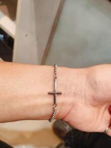 男士時尚個性化不銹鋼手鍊 - 銀色 - 查看 2