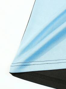 男士纯色短袖亨利领 Polo 衫，时尚休闲 - 藍色 - 查看 6