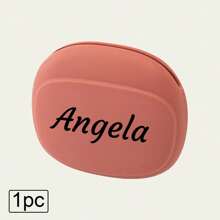 1/2Pcs Custom Name Silicone Storage Bag For Headphones, Personalized Mini Key Data Cable Storage Case, Customized Portable Wired Headset Storage Bag, Customizable Name Mini Storage Bag, 9x7.6cm, 3 Colors:Red/White/Green, Mini Key Box, Silicone Headphone Case, Under $10, Case For Headphones, Headphone Carrying Case