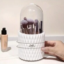 360 ° Rotating Makeup Brush Storage Rack - Plastic Makeup Organizer, Smooth Surface - No Installation Required Desktop Storage Container, Suitable For Brushes, Lipstick, Eyebrow Pencil - Multi Functional 5-Grid Pen And Makeup Display Box, With Special 360 ° Rotation Function - Multicolor - View 7