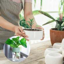 1pc Transparent Hydroponic Flower Pots Resembling Glass Small Flower Pots, Soilless Planting Small Pots, Green Plants, Resin Window Sills, Flower Pots, Garden Tool