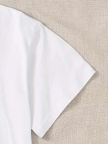 Cute Cat Print Round Neck Short Sleeve T-Shirt, Casual Daily Wear Tops, Women - White - View 3