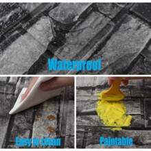 1 张 3D 砖纹壁纸复古 PET 防水自粘墙贴墙纸适用于客厅厨房卧室墙壁装饰 DIY 家居艺术装饰 70*100 厘米 - 黑色 - 查看 8