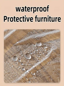 Super life 1 Piece 400cm*500cm Plastic Waterproof Dust Cover Transparent Furniture Protection Masking Film Dust Protection Film Living Room Kitchen Suitable For School, Office, Home, Travel, Bag, Storage - Clear - View 5