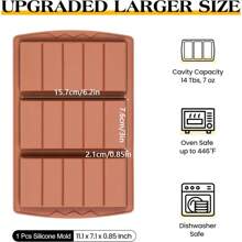 Dubai Chocolate Bar Mold Deep Stuffed Silicone Molds For Filling Pistachio Chocolate Bar Large Thick Candy Bar Molds Break Apart