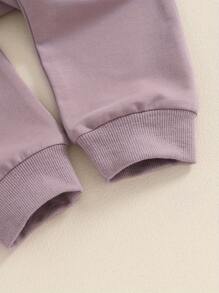 Toddler Baby Girl Clothes 6 12 18 Months 2T 3T 4T Long Sleeve Pullover Sweatshirt Pants Infant Fall Winter Outfit - Màu tím - Xem 7