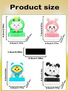 LICVIC 1个定制卡通签名硅胶印章，返校用品，卡通姓名印章，个性化，100张贴纸+1个印章，DIY定制卡通钢笔姓名印章，签名印章，多功能，装饰性强，可重复使用，现代，色彩丰富，可爱，复古，卡通，卡哇伊，定制，个性化，独特，适用于员工、客户、学生、商务/工作/办公室、学校、旅行收纳 - 風格A - 查看 4