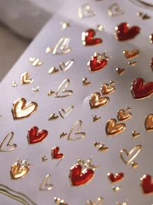 1pc Sparkling Gold Laser 3D Christmas Bow Nail Stickers Embossed Adhesive Nail Stickers DIY Nail Decoration Sliders