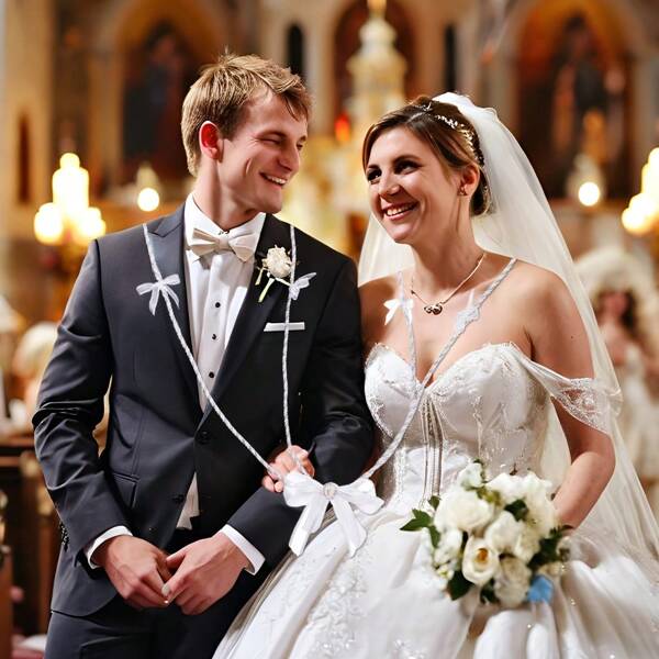 1pc White Traditional Wedding Lasso Rope, Wedding Valentine's Day Ceremony Decor, Catholic Unity Cord, Suitable For Wedding Ceremony
