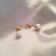 2pcs/Set Faux Pearl Clip-On Earrings, Versatile