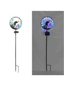 1PC LED 铸铁太阳能花园动物形草坪灯，太阳能花园景观灯，别墅花园小径公园装饰，庭院装饰，户外装饰 - 彩色 - 查看 11