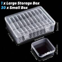 6pcs Desktop Organizer Storage Box Grid Tray For Charging Cable, Power Cord, Office Supplies Back To School - Clear - View 11