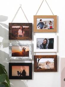 1pc 6-Inch Single & 2/3/4 Pieces Combination Creative Photo Wall Frame Decor, Horizontal & Vertical, Suitable For Bedroom, Living Room, Office, Holidays - Multicolor - View 12