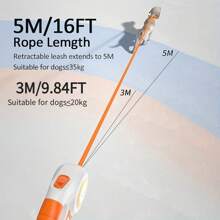 1pc Automatic Retractable Lead Rope, Double Light And Light Dog Leash, 3M/5M Two Sizes, Macaron Color, .Dog Things