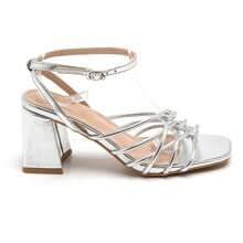 Elegant Minimalist High Heel Sandals, Summer - Silver - View 2