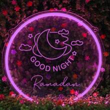 1 szt., konfigurowalny zestaw neonowych znaków LED na Ramadan - wymienne spersonalizowane dekoracje ścienne, rzeźbione litery, dekoracje świąteczne, do sypialni, salonu i biura
