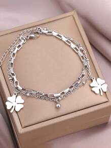 rakol 1 件时尚优雅的复古字母和星星手链，适合女性日常佩戴