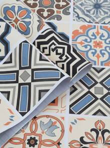 1 Roll European Style Self-Adhesive Floor Tile, Ceramic Tile Design, Waterproof Peel And Stick Square Floor Stickers For Decoration In Living Room, Kitchen, Bathroom, Bedroom, 15.76/11.84 Inch Width Options, Stickers, Wall Decal, Vinyl Decal For Home Decorations, Spring Decoration Items Refresh Your Home, Rama Decoration Stickers Gifts Birthday Graduation Floor Tiles Flooring Floor Tiles Self Adhesive Floor Tiles Peel Stick Living Room Decor Room Decor - Multicolor - View 10