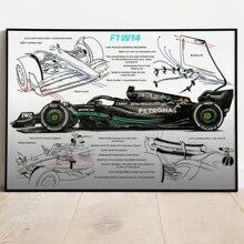 1 pièce/3 pièces Affiches d'art mural en option Cadre Pop Design de course Dessin F1 Cadeau de course cool garçon Décoration Offre Impression sur canevas d'affiche Peinture vintage Fond de chambre à coucher bar Décoration intérieure populaire