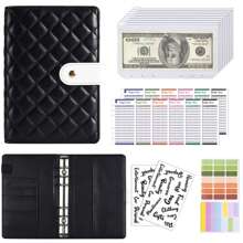 Carpeta de presupuesto de cuero A6 con sobres con cremallera, sistema de sobres de efectivo de estilo bohemio para la gestión del presupuesto - Multicolor - Ver 14