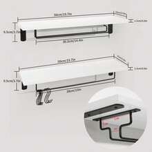 Coffee Bar Shelf, 20 Inch Wall Mounted Shelves For Coffee Cups Mugs Wine Glass, Floating Shelves For Coffee Station With 8 Hooks, Coffee Cup Shelf Wall Holder, Set Of 2