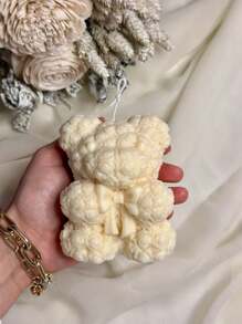 1 khuôn nến silicon hình gấu nơ hoa hồng, dùng để làm nến thơm, xà phòng thủ công, đúc thạch cao, đồ thủ công bằng đất sét nhựa, phù hợp với nhiều bối cảnh trang trí nhà cửa khác nhau - trắng - Xem 5