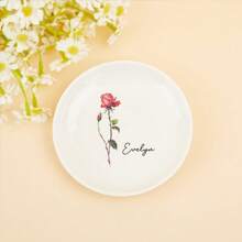 1 Stück personalisierte Geburtsblumen Schmuckschale, individuelle Geburtsblumen Schmuckablage, Schmuckablagen, Schmuckablage-Schale, Keramik Schmuckablage, Schmuckablage für Frauen, Schmuckschale-Ablage, Keramik Schmuckschale, Sammlerstück Keramik Schmuckablage, kleine Schmuckablage, Marmor Schmuckablage, Ringablage für Schmuck, Schmuck, Brautjungfer-Geschenke, Geburtstagsgeschenke für Frauen, Weihnachtsgeschenke für Frauen