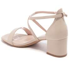 Casual Fashion Solid Color Versatile Open Toe Chunky Heel Women Sandals