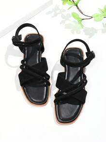 Women's Roman Sandals, 2025 New Bohemian Style Summer Flat Sandals, Versatile, Fashionable, Lightweight, Outdoor Beach Wear - Black - View 1