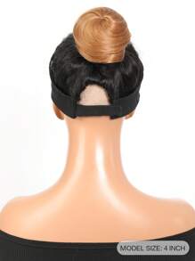 1 件装 4 英寸合成发髻 束带发髻 假发 灵活可调节 棕色黑色金色发髻 马尾辫 女式 - 彩色 - 查看 2