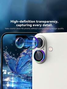 3 Piezas Protector de vidrio templado para lente trasera de cámara compatible con iPhone 15 16 Pro Max 16 Plus 14 13 12 11 Pro Max 12/13 mini con diseño CD en multicolor