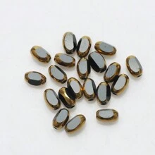 48pcs 4*6mm Colorful Crystal Glass Beads With Gold Trim, Middle Hole, For DIY Crafts, Jewelry Making, Shoes, Accessories, Phone Chain, Necklace, Bracelet, Glasses Chain