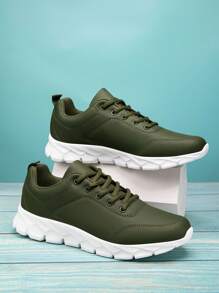 Men's Fashionable Road Running Shoes Non Slip Fitness Shoes Soft And Comfortable Sports Shoes Workout Gym Shoes Lightweight Fitness Shoes Green