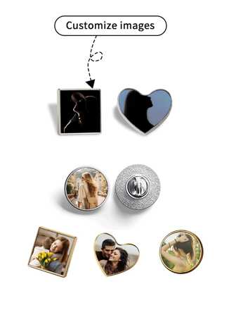 1 st. Aangepaste zilveren/gouden ronde, hartvormige, vierkante metalen brochespelden, modekledingaccessoire, cadeau, duurzaam, gegraveerd, roestvrij, kleurrijk, schattig, schattig, grappig, Y2K, stijlvol, casual, schattig, unisex, aangepast, gepersonaliseerd, uniek, aangepast, ideale cadeaus voor hem, ideale cadeaus voor haar, haar, vriendin, vrienden, grootouders, familie