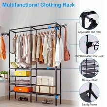 Multi-Functional Coat Rack, Large-Capacity Wardrobe, Clothing Storage Cabinet, Clothes Rack, Closet Wardrobe, Portable Wardrobe For Bedroom, Easy To Assemble, Independent Coat Room, Clothing Storage Rack For Bedroom