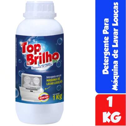Sabão Detergente Em Po Maquina Lavar Louças 1kg Top Brilho