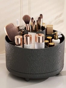 1pc Desktop Rotating Makeup Brush Holder, Cosmetic Storage Rack For Eyeshadow, Lipstick, And Brushes, Suitable For Room, Home, Bedroom, Bathroom, Desk, Accessory, Unique Gift