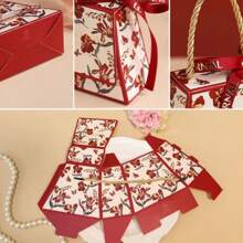 10pcs European Style Floral Elegant Candy Box, New Design Festive Candy Bag, High-End Wedding Engagement Candy Gift Box, Christmas, Mother's Day, Birthday Gifts, Wedding Supplies, Party Favor Boxes, Wedding Decor
