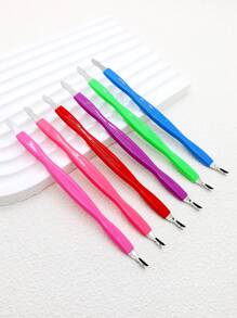10/20 stuks set nieuwe plastic dubbele kop nagelriemduwer & roestvrijstalen V-vormige schraper, voetverzorging dode huid verwijderaar tools, meerkleurige opties voor thuisgebruik en professionele nageltechnicus