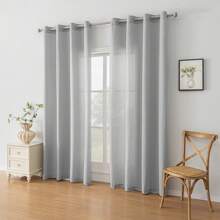 CYCMACO Velvet Curtains For Interior 2 Pieces, 100% Blackout Curtains, Cold And Heat Insulating Thermal Curtain, Living Room Bedroom Curtains, Sound-Absorbing Curtains With Rings - Xám - Xem 2
