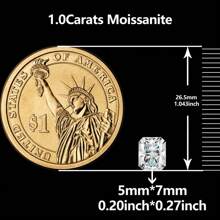 Piedra de Moissanita suelta de corte radiante, color blanco D, VVS1, con certificado GRA, para fabricación de joyas