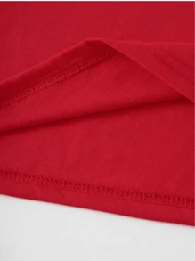 Women's Basic T-Shirt With Print I Kept Your Word Short Sleeve Comfortable Light - Red - View 4