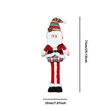 Christmas Retractable Snowman Doll Ornaments Colorful Plaid Reindeer Toys For Window Desktop Home Holiday Decoration