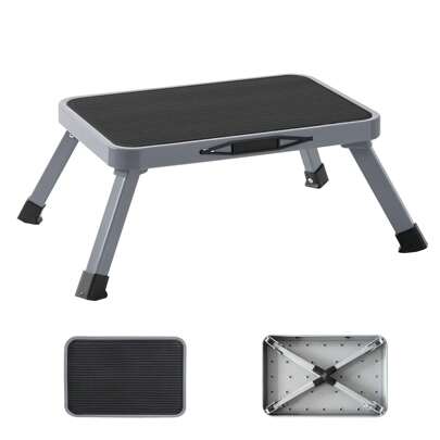 SHIXIONG Taburete Plegable de Metal, Taburete de pie portátil con asa de Transporte, Taburete de un escalón con Plataforma Antideslizante y Pies de Goma Gruesa, para el hogar, Cocina, clóset, Caravana