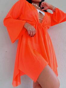 Beachwear Party Women's Fashion. Cover Up /Collection 2025/BEACH COVER UP Summer/Beach/Sunscreen/Travel - 橘色 - 查看 1