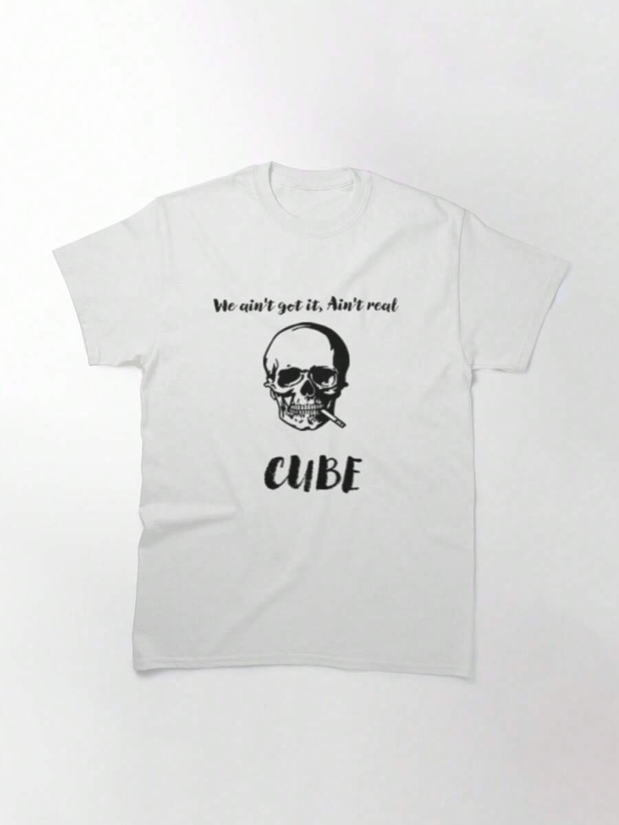 Camiseta esencial We Ain't Get It, Ain't Real CUBE, camiseta para mujer, 220 g de algodón puro, cuello redondo informal, ideal para salidas sociales o escapadas de fin de semana. - Blanco - Ver 1
