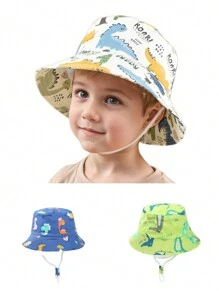1 Stück Kinder süßer Cartoon Dinosaurier bedruckter lässiger Sommerhut für Outdoor, vielseitig einsetzbar