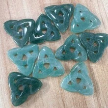 1 pieza Amuleto de cristal natural con nudo celta, piedra energética de gema para decoración de palma, nudos celtas, cuarzo Reiki, piedras de la suerte para hacer joyería, colgante, pulsera y manualidades adultas