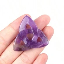 1 pieza Amuleto de cristal natural con nudo celta, piedra energética de gema para decoración de palma, nudos celtas, cuarzo Reiki, piedras de la suerte para hacer joyería, colgante, pulsera y manualidades adultas