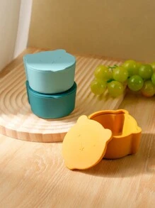 PopLittleOne 1 st. Baby Siliconen Servies Leuke Cartoon Beer Vorm Baby Snack Box Eet Training Babyspullen Draagbare Baby Maaltijd Tray